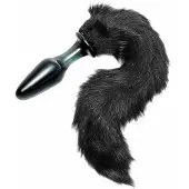 Tailz Midnight Fox Tail Glas Analplugg - Svart - Svart