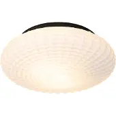 QAZQA Klassisk taklampa svart med opalglas 35 cm IP44 - Nohmi