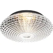 QAZQA Klassisk taklampa svart med rökglas 35 cm IP44 - Nohmi