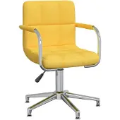vidaXL Snurrstol för kontor, senapsgul, klädd i tyg