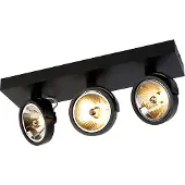 QAZQA Design spotlight svart justerbar 3-ljus - Go