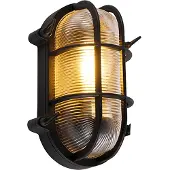 QAZQA Industriell vägg- och taklampa svart oval IP44 - Noutica