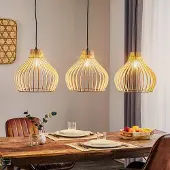 TEMAR LIGHTING Hänglampa Barrel , dimbar, Ljust trä, Vardagsrum / matsal, Trä, Lantlig / rustik, Pendellampa