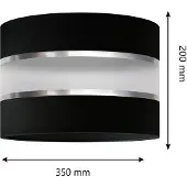 Helam Lampskärm Helen E27 Ø35/höjd 20 cm svart/silver , Svart, Vardagsrum / matsal, Textil / tyger / siden
