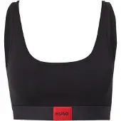 HUGO Stretch-cotton bralette with red logo label