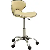 vidaXL Kontorsstol gräddvit konstläder