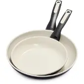 Greenpan Rio 8 " och 10 " Stekpanna Set PfoA och PFAS-fria friska keramiska nonstick-kksredskap Stay-cool Bakelite Handtag Diskmaskin Sker en