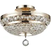Maytoni Kristall taklampa Ottilia, dimbar, Mässing / guld, Vardagsrum / matsal, Metall, Taklampa