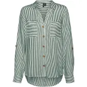Vero Moda Blus 'Bumpy' mörkgrön / vit