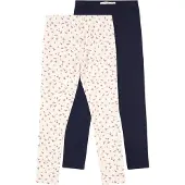 Minymo Leggings - 2-pack - Offwhite/Marinblå - - 4 år (104) - Leggings