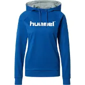 Hummel Go Cotton Logo Luvtröja - Blå Dam, storlek Small