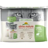 Almo Nature Anti Hairball med nötkött och kyckling multipack våtfoder katt (70 g)