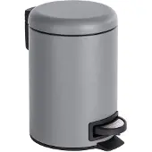 Wenko 22148100, 3 l, Rund, Metall, Grå, Plast, Pedal
