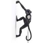Seletti Monkey Lamp dekorativ vägglampa höger svart, Svart, Syntetmaterial, Design