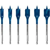 Bosch Flatborr för tre 2608900332; 14/16/18/20/22/24 mm; 6 st.