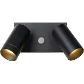 Lucide Utomhus vägglampa med rörelsesensor Taylor, dimbar, Svart, Aluminium / grå / zink, Modern
