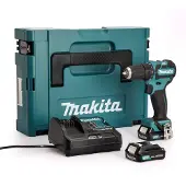 Makita Skruvdragare/borr DF332DSAJ; 12 V; 2x2,0 Ah batt.