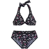 LASCANA Bikini rosa / svart / vit