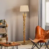 ONLI Golvlampa Agar , Creme / bärnsten, Vardagsrum / matsal, Textil / tyger / siden, Golvlampa