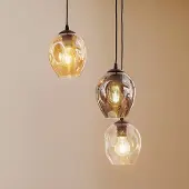 Emibig Glas pendellampa Starla LIGHTING, dimbar, Svart, Vardagsrum / matsal, Glas, Modern, Pendellampa