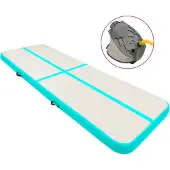 vidaXL uppblåsbar gymnastikmatta med pump 500x100x20cm PVC grön