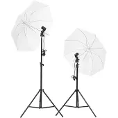 vidaXL Studiobelysning inklusive stativ & paraplyer