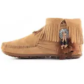 Minnetonka Stövlett 'Concho' brun / ljusbrun / svart / silver