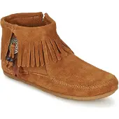 Minnetonka Stövlett 'Concho' kastanjebrun / svart / silver