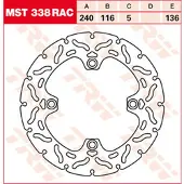 TRW Bromsskivor Racing, bak, typgodkännande BAK, MST338RAC STATIONAER