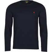 Ralph Lauren för män. 710671468024 Marinblå Custom Slim Fit t-shirt i trikå (M), Casual, Bomull, Lång ärm, Marino