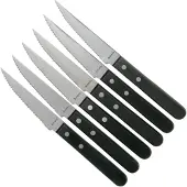 Amefa Pizza 7000 six steak knives, black