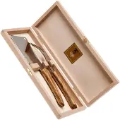 Claude Dozorme Cheese knife set hard cheese, olive wood