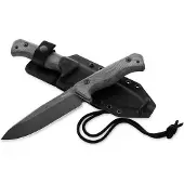 Lionsteel T6 Old Black, Black Canvas Micarta T6B-CVB fixed knife