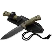 Lionsteel T6 Old Black, Green Canvas Micarta T6B-CVG fixed knife