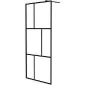 vidaXL Duschvägg till duschkabin härdat glas svart 90x195 cm