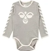 Hummel Body l/ä - hmlFlipper - Gråmelerad - - 2 år (92) - Body L/Ä