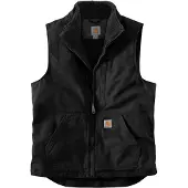 Carhartt Men's Washed Duck Lined Mock Neck Vest Brown