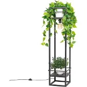 QAZQA Industriell golvlampa svart - Cage Rack