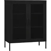 vidaXL Förvaringsskåp svart 80x35x101,5 cm stål