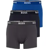 BOSS Boxershorts 'Power' indigo / nattblå / mörkgrå / vit