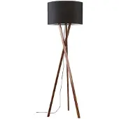 LUCANDE Golvlampa Auriane , Mörkt trä, Vardagsrum / matsal, Textil / tyger / siden, Skandinavisk, Golvlampa