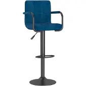 DKD Home Decor Barstol blå sammet
