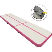 vidaXL Uppblåsbar gymnastikmatta med pump 700x100x20 cm PVC rosa