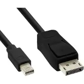Roline DisplayPort Anslutningskabel DisplayPort-kontakt, Mini DisplayPort-kontakt 5.00 m Svart 11.99.5637 Skärmad DisplayPort-kabel