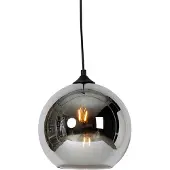 QAZQA Art Deco Pendellampa Svart med Rökglas - Wallace