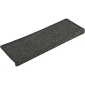 vidaXL Trappmattor 15 st 65x21x4 cm mörkgrå rektangulär kant