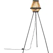 QAZQA Orientalisk golvlampa i bambu med svart - Evalin