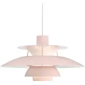 Louis Poulsen Taklampa , PH 5, dimbara, Rosa / ljusröd, Vardagsrum, Metall, Design