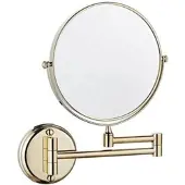 Uniq Wall Mirror with 10x Magnification in Gold
