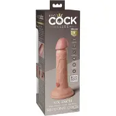 King Cock Elite 8 - dildo med sugkopp och vibrator - 20 cm - natur